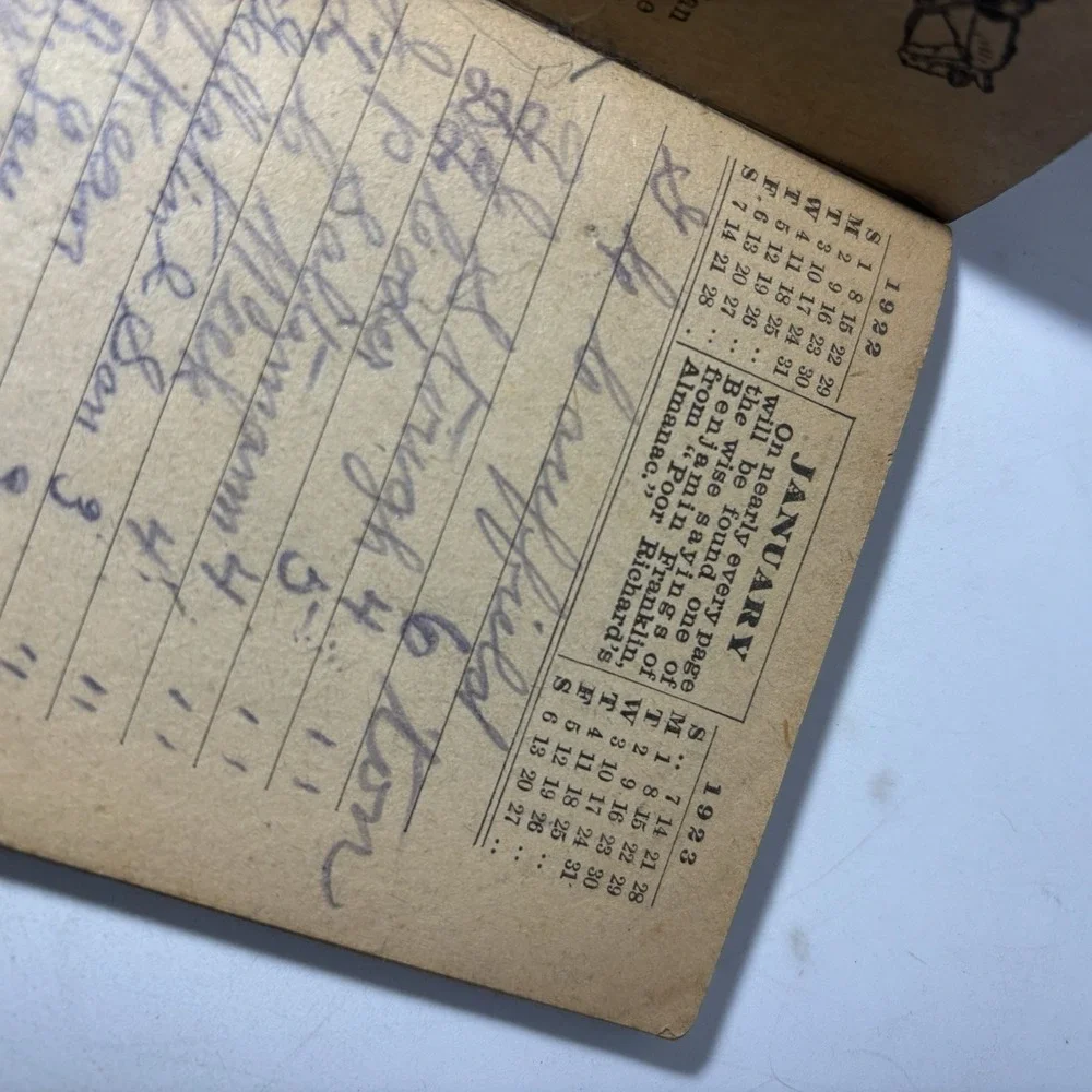 1923 Antique  Booklet Farmer's Mechanics Pierce's Memorandum Account Book